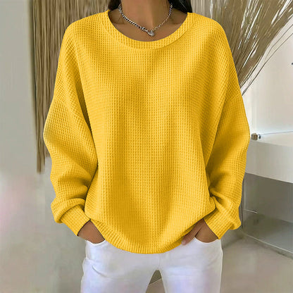 🔥 50% RABATT 🔥 Sweatshirt med Vaffeltekstur – Ledig Passform & Klassisk Stil for Ethvert Casual Antrekk 👚