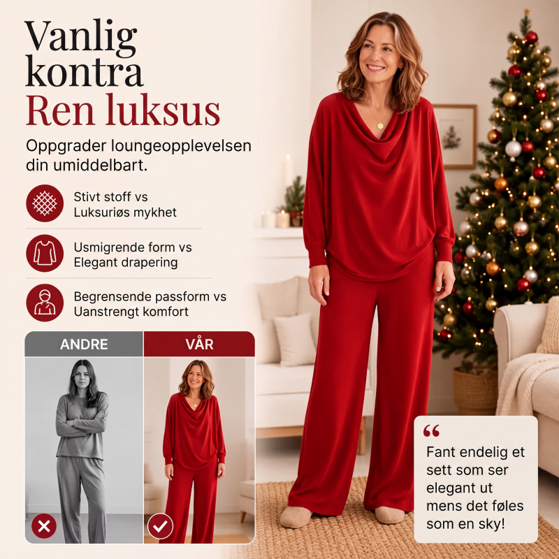 🔥 50% RABATT 🔥 Damesett – Topp med Krage & Vide Bukser – Stilfullt, Komfortabelt & Allsidig 👗✨