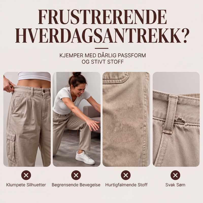 ✨ En flatterende hverdagsstil | Utility-bukser for damer med rette ben og forsterkede sømmer
