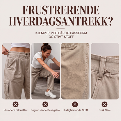 ✨ En flatterende hverdagsstil | Utility-bukser for damer med rette ben og forsterkede sømmer