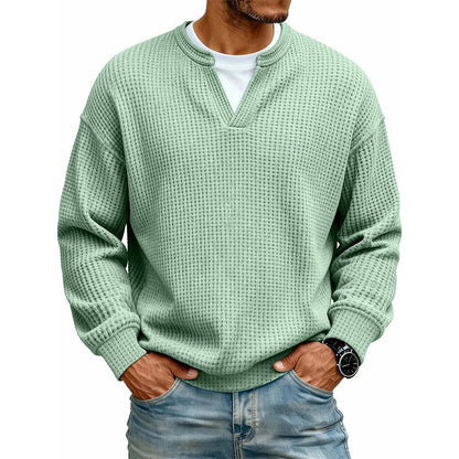 🔥 50% RABATT 👕 Herre Lagdelt Vaffelgenser – Avslappet Passform, Teksturert & Enkel å Style