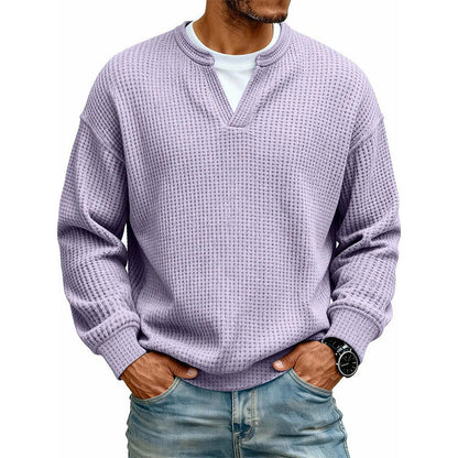 🔥 50% RABATT 👕 Herre Lagdelt Vaffelgenser – Avslappet Passform, Teksturert & Enkel å Style