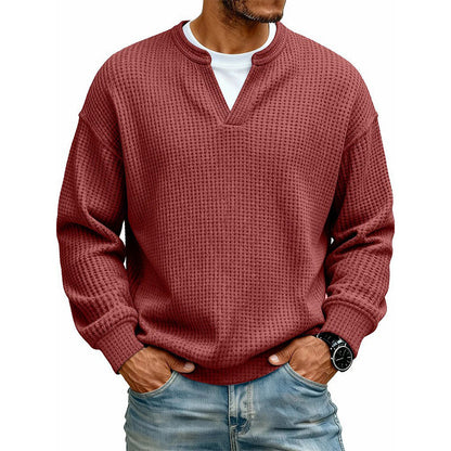 🔥 50% RABATT 👕 Herre Lagdelt Vaffelgenser – Avslappet Passform, Teksturert & Enkel å Style