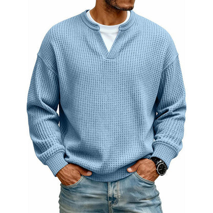 🔥 50% RABATT 👕 Herre Lagdelt Vaffelgenser – Avslappet Passform, Teksturert & Enkel å Style