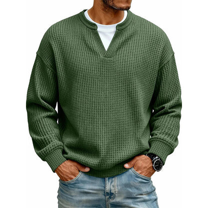 🔥 50% RABATT 👕 Herre Lagdelt Vaffelgenser – Avslappet Passform, Teksturert & Enkel å Style