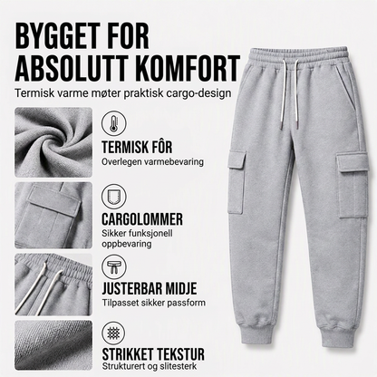 Løstsittende cargo-joggebukser med snøring for menn