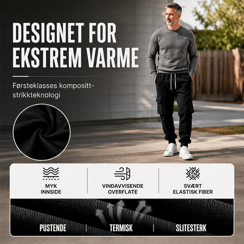 Løstsittende cargo-joggebukser med snøring for menn