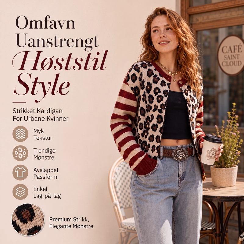 Kvinner leopardmønstret cardigan