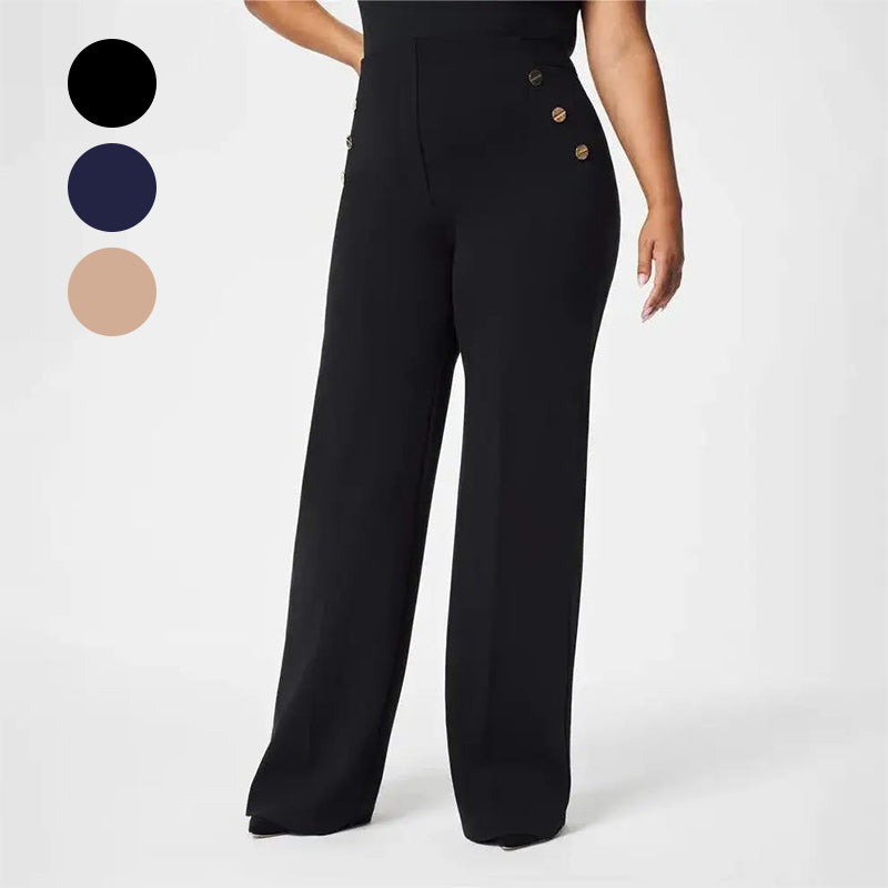 Bestselger 🔥 | Elegante, løstsittende damebukser – høy midje, elastisk stoff, perfekt passform