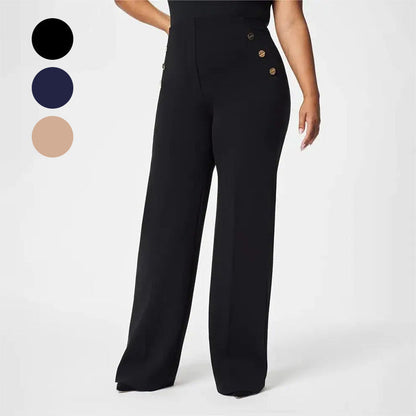 Bestselger 🔥 | Elegante, løstsittende damebukser – høy midje, elastisk stoff, perfekt passform