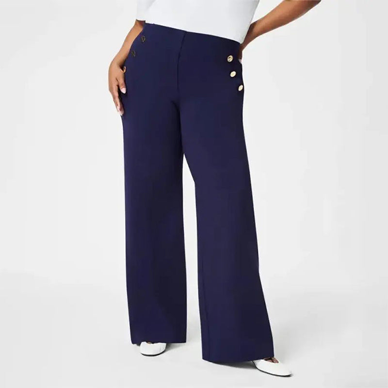 Bestselger 🔥 | Elegante, løstsittende damebukser – høy midje, elastisk stoff, perfekt passform