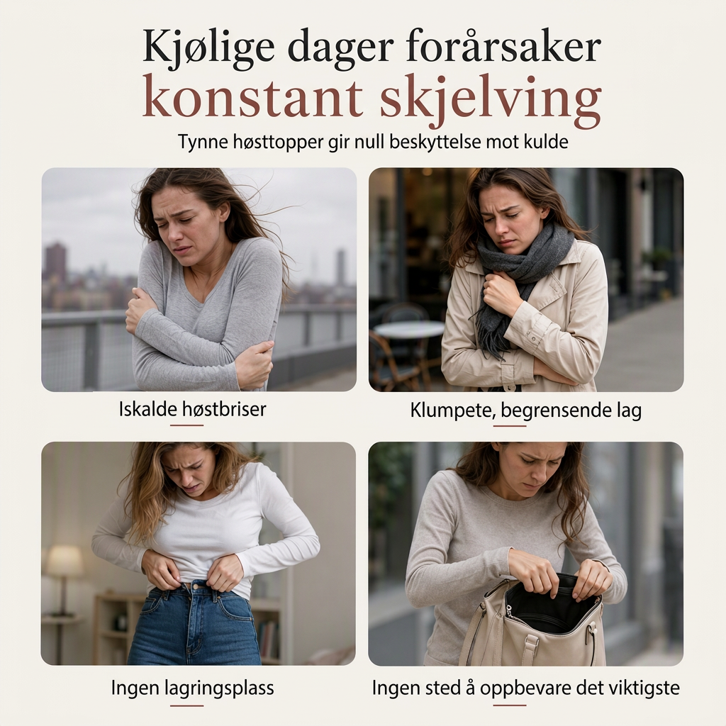 Varm damegenser med rund hals og lange ermer