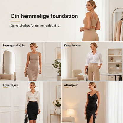 Damehøytaljede, mageholdende, polstrede shapewear-shorts