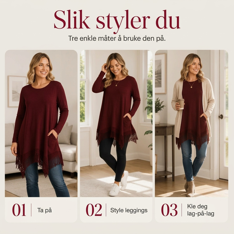 Bohemsk blonde-tunikktopp for kvinner