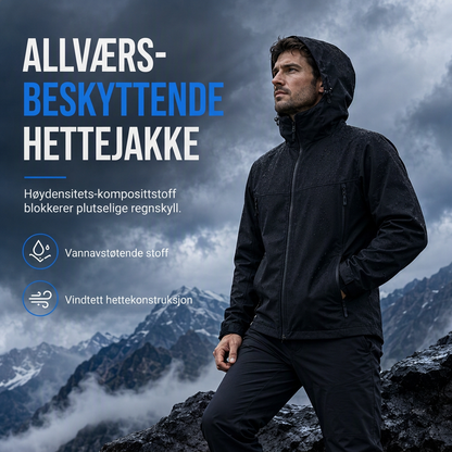 🧥 Softshelljakke for unisex med hette – vannavstøtende og pustende