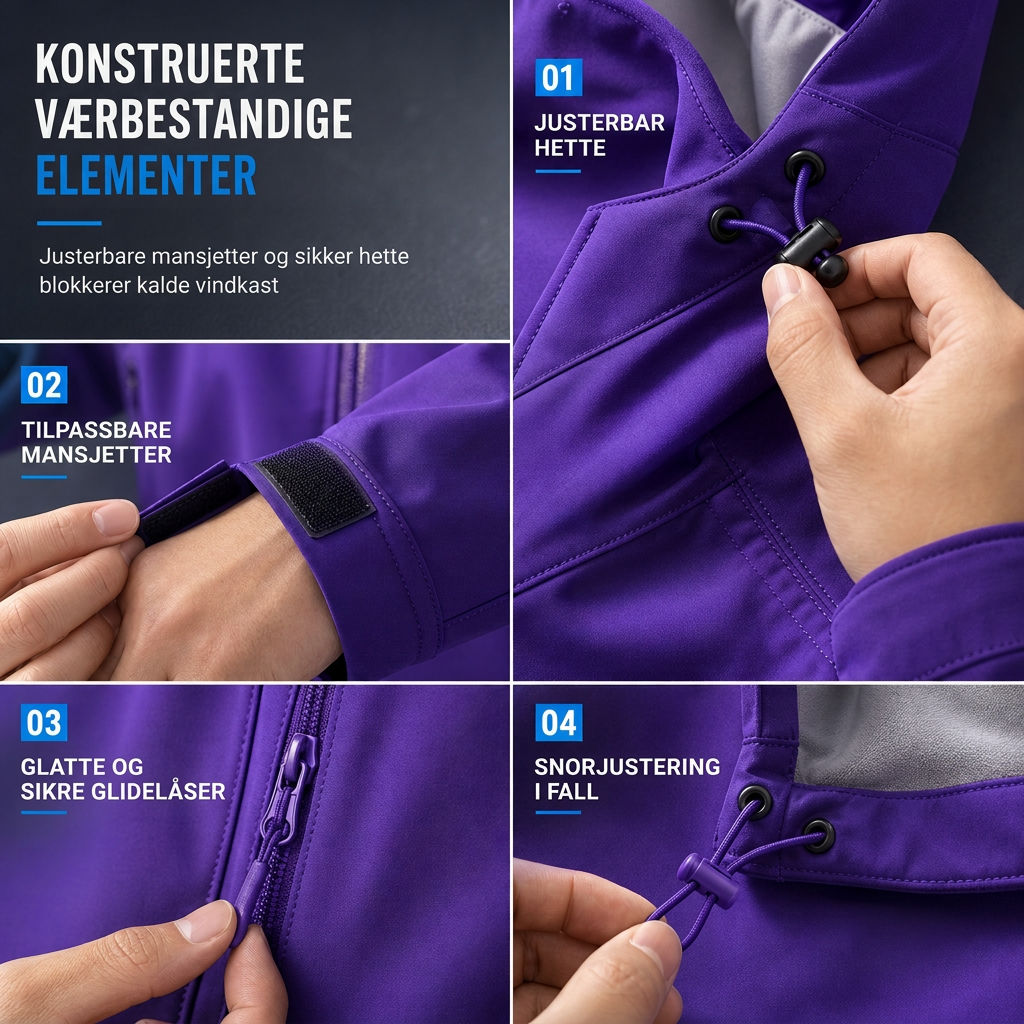 🧥 Softshelljakke for unisex med hette – vannavstøtende og pustende