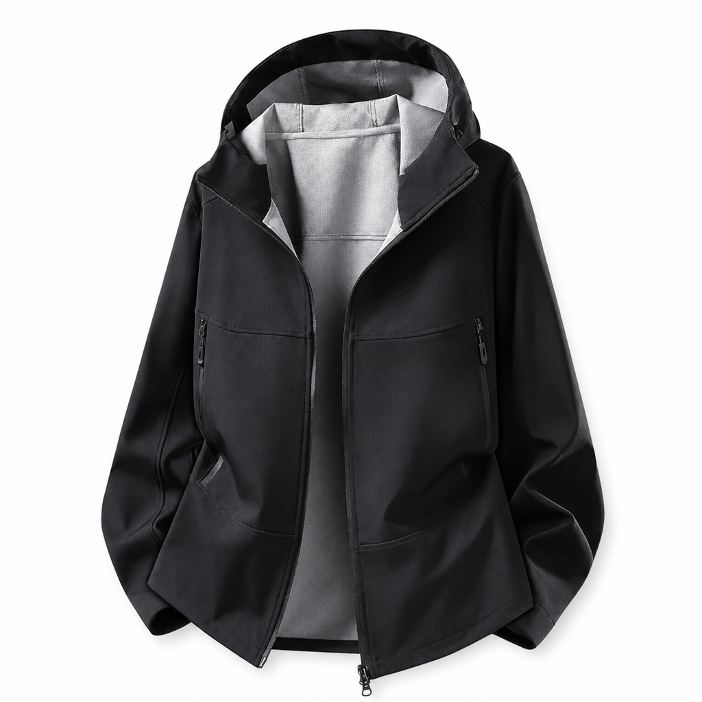 🧥 Softshelljakke for unisex med hette – vannavstøtende og pustende