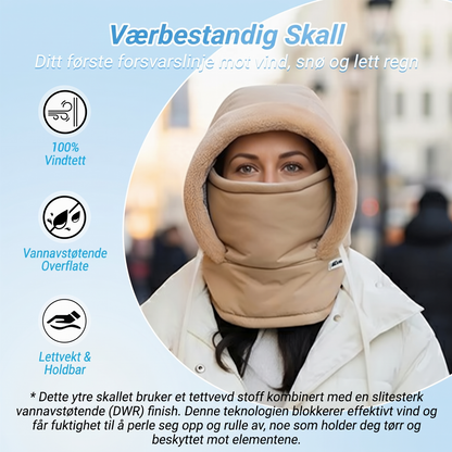 Pløsjforet, tykkere termisk lue med ansiktsmaske
