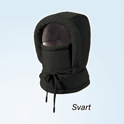 Pløsjforet, tykkere termisk lue med ansiktsmaske