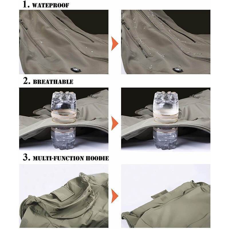 🧥 Taktisk jakke med hette – vanntett og slitesterk