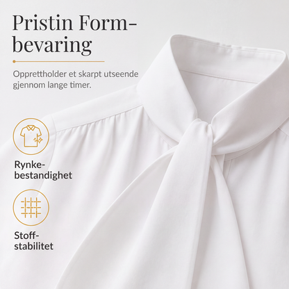 Elegant langermet topp for kvinner med sløyfehals