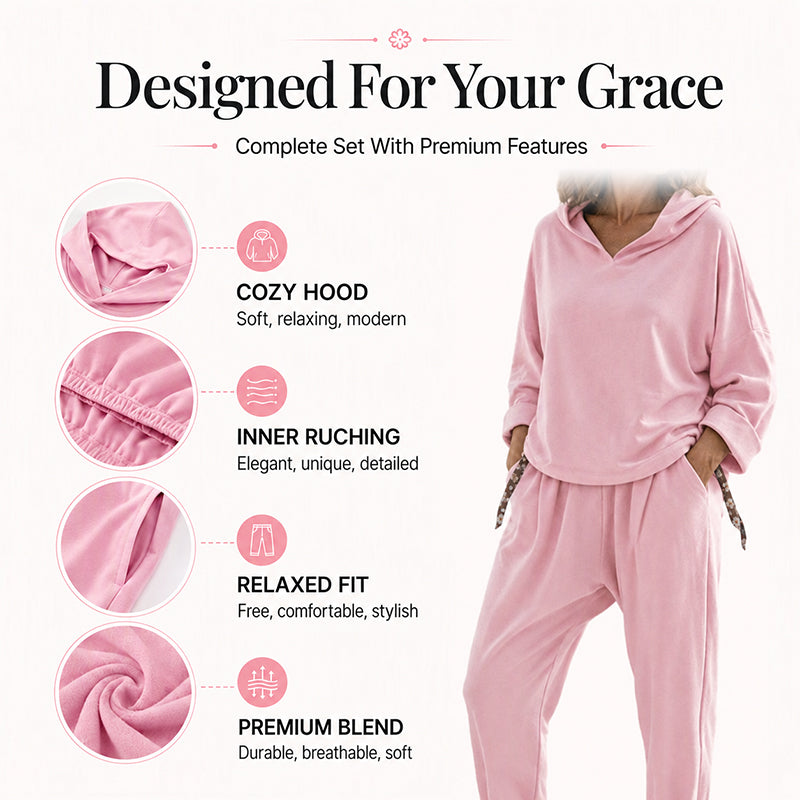 Women's Hooded Sweatshirt & Lounge Pants Set