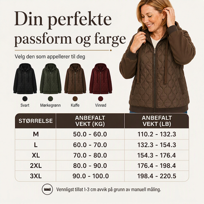 Kvinners sydd hettejakke med sømdetaljer