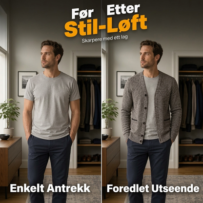 Gens med knapper, uformell strikkejakke for herrer