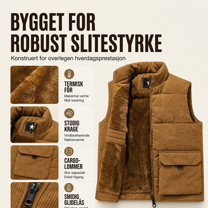 Tykkere cordura-foret vest for menn