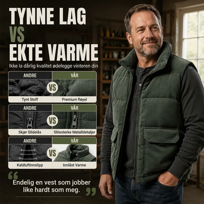 Tykkere cordura-foret vest for menn