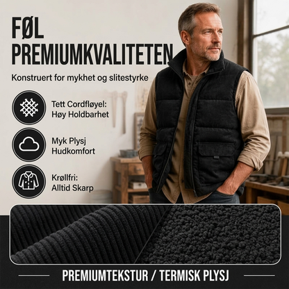 Tykkere cordura-foret vest for menn