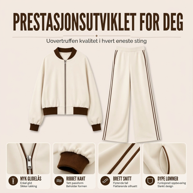 Dame uformelt sportslig 2-delt sett