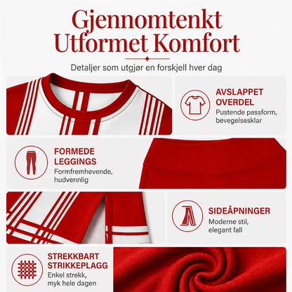Sett med trykt langermet topp og leggings for kvinner