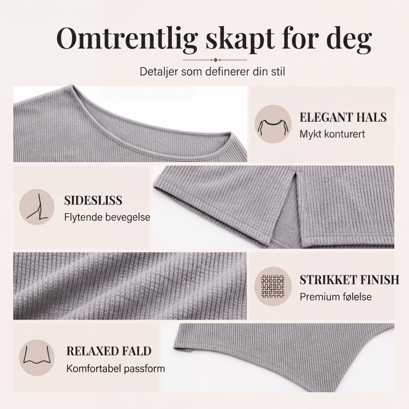 Dame off-shoulder-topp med splittet kant