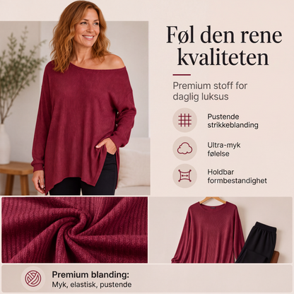 Dame off-shoulder-topp med splittet kant