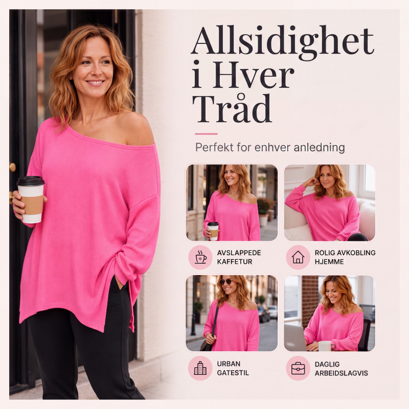 Dame off-shoulder-topp med splittet kant