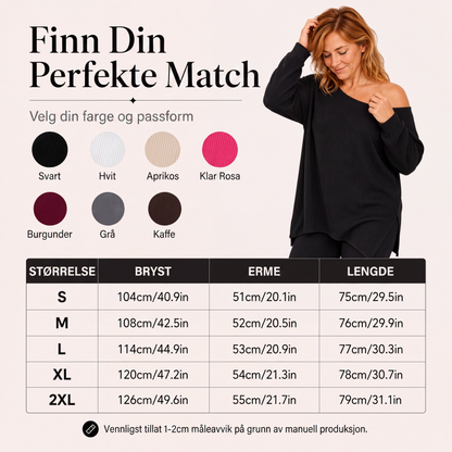 Dame off-shoulder-topp med splittet kant
