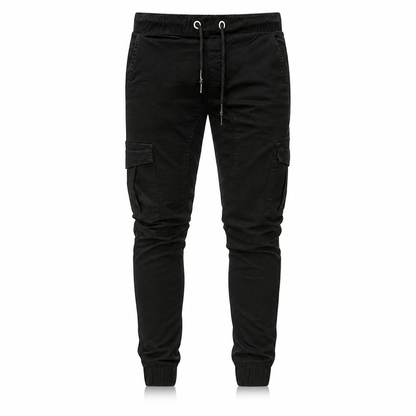 Uformelle ensfargede cargo-joggebukser for menn