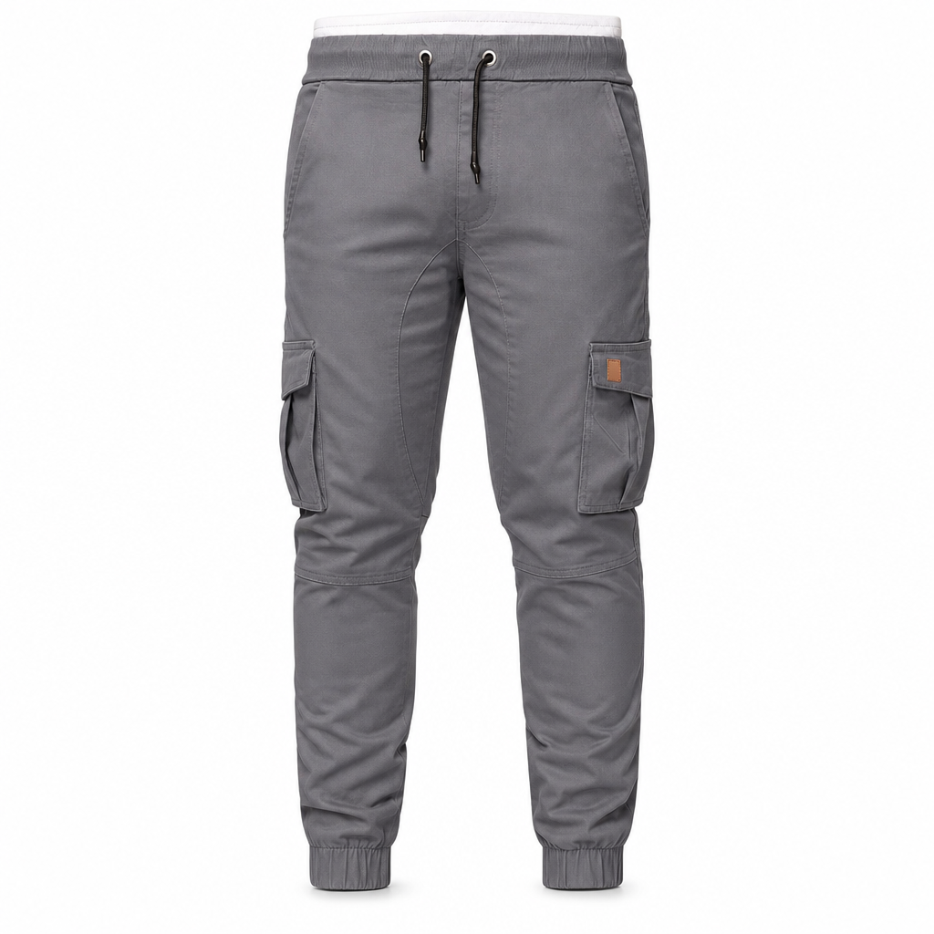 Uformelle ensfargede cargo-joggebukser for menn