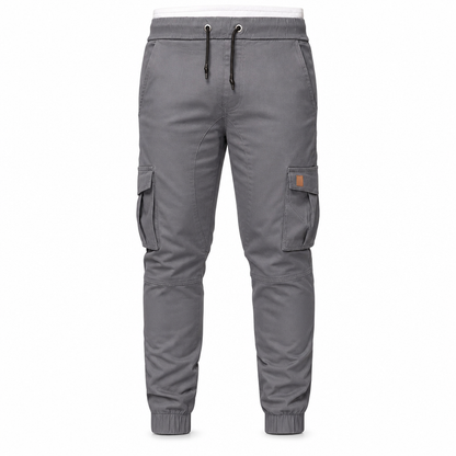 Uformelle ensfargede cargo-joggebukser for menn