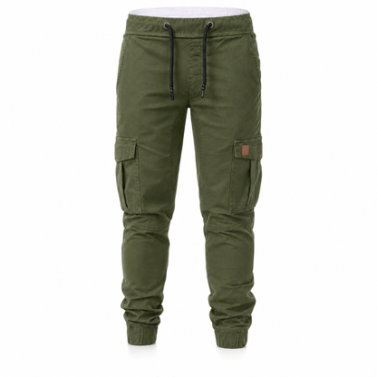 Uformelle ensfargede cargo-joggebukser for menn