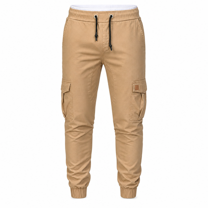 Uformelle ensfargede cargo-joggebukser for menn