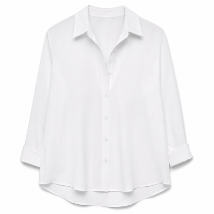 Elegant og uformell langermet bluse med knapping for kvinner