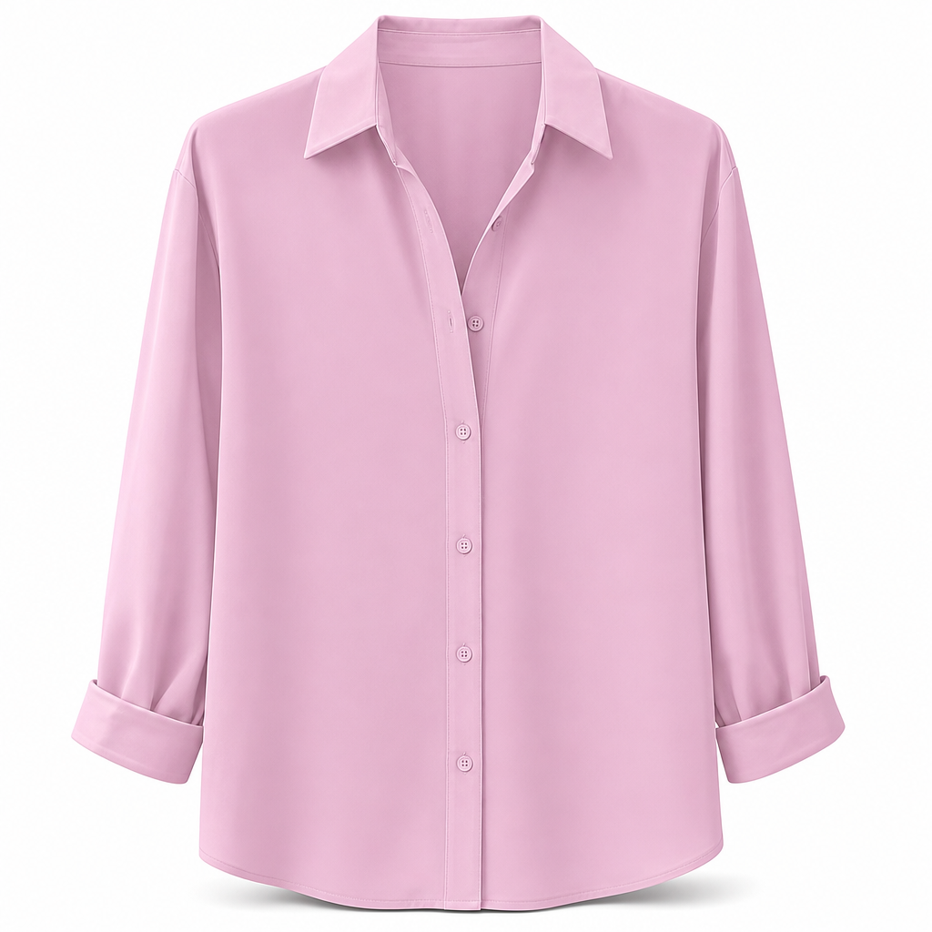 Elegant og uformell langermet bluse med knapping for kvinner