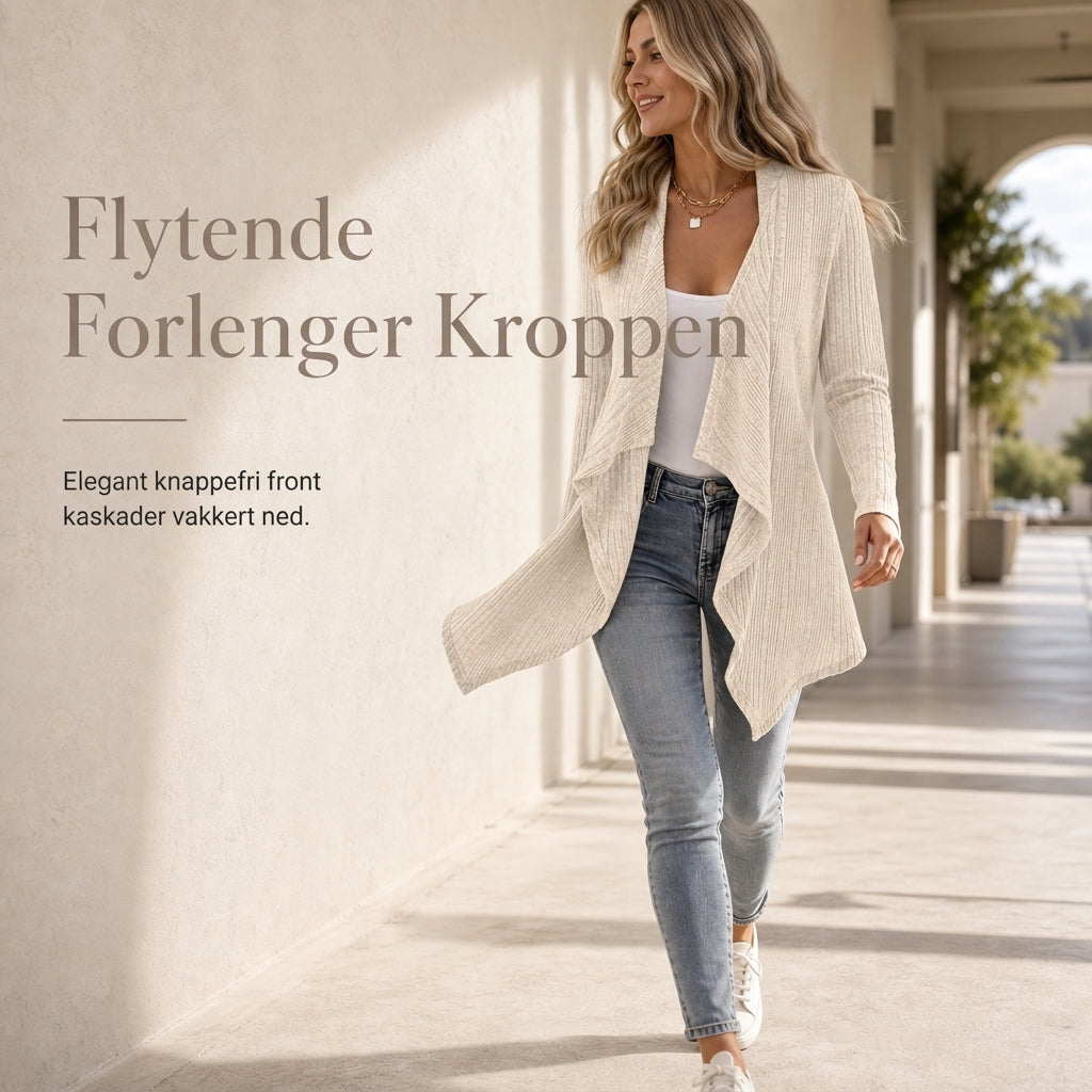 Løstsittende strikket genser i lang ermer for kvinner