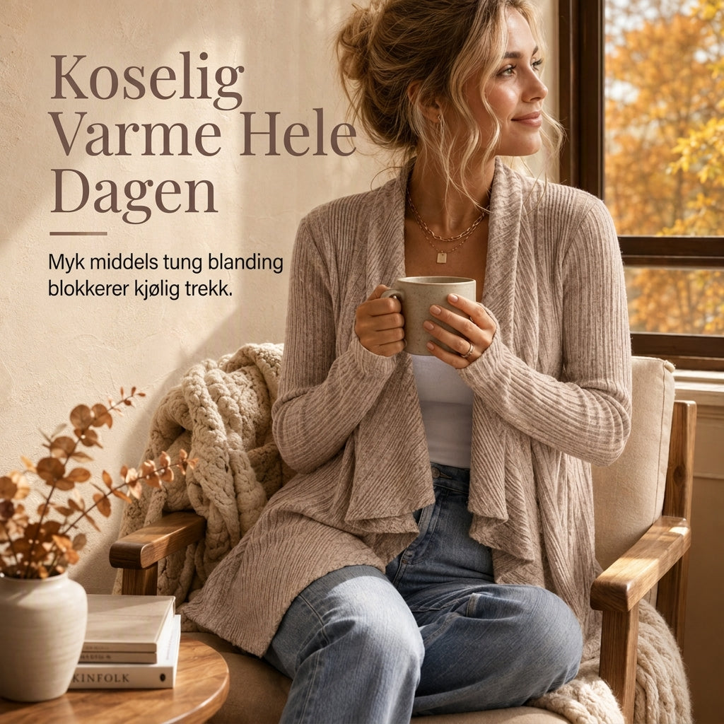 Løstsittende strikket genser i lang ermer for kvinner