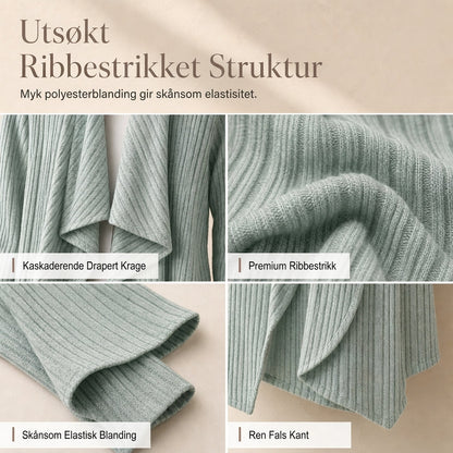 Løstsittende strikket genser i lang ermer for kvinner