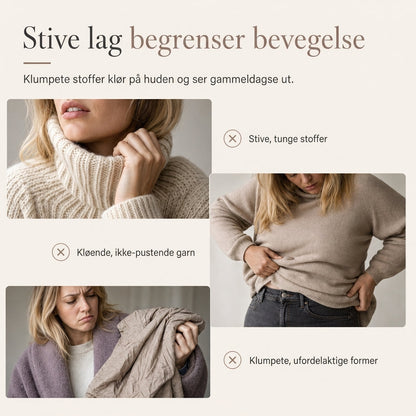 Løstsittende strikket genser i lang ermer for kvinner