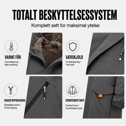 Herreparkasjakke med plymfôr og hette