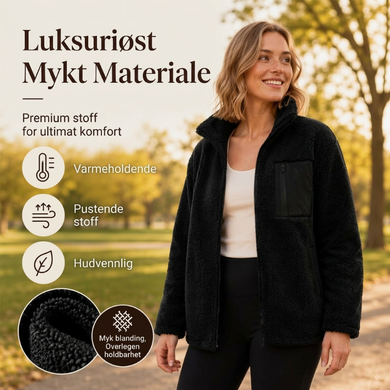 Dame varm glidelåskåpe for vinter